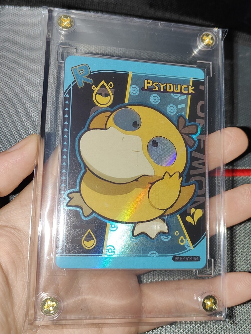 Psyduck Rare textured holo encased Pokémon Unofficial Card Chinese Poke Chibi